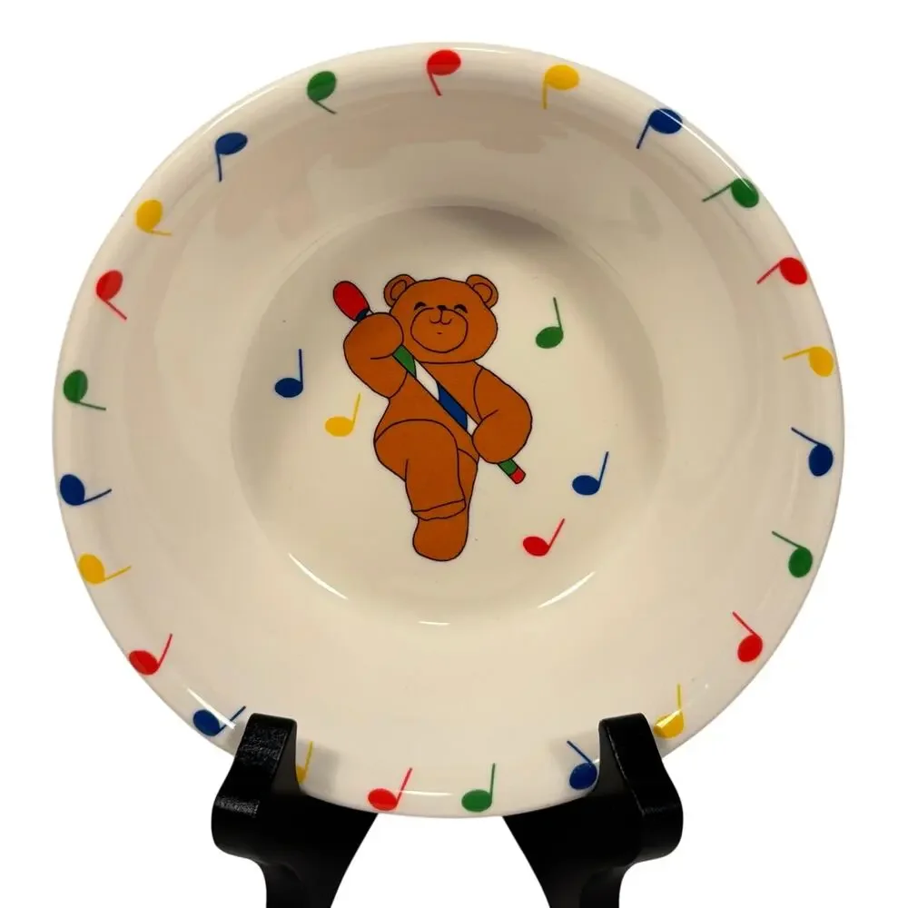 Anacapa Teddy Bear Band Vintage 1987 Melamine Kids Dish Set 3 Platter Tray Bowl